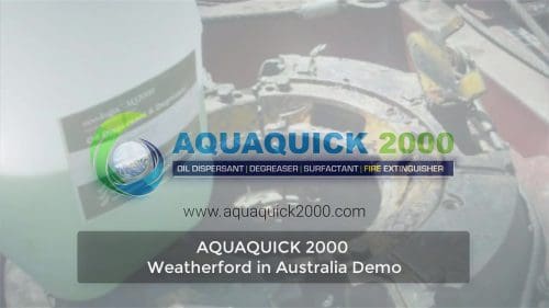 AQUAQUICK 2000 olie reinigingsdemonstratie bij Weatherford in Australië