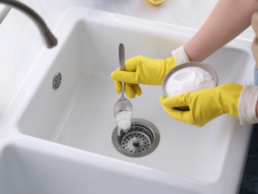  Baking Soda and Vinegar Solution for Cleaning Kitchen Sink Drain